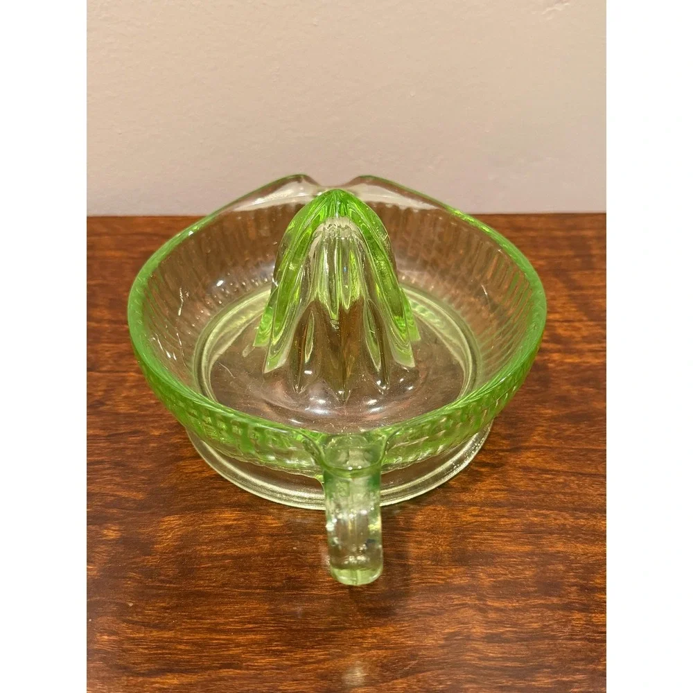 Green Uranium Depression Glass Citrus Reamer/Juicer